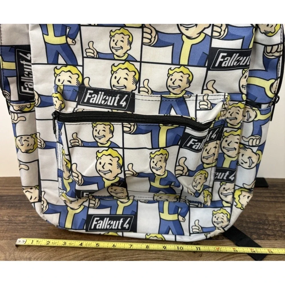 Bethesda Fallout Vault Boy Backpack with Zippered Pocket Video Game Merchandise